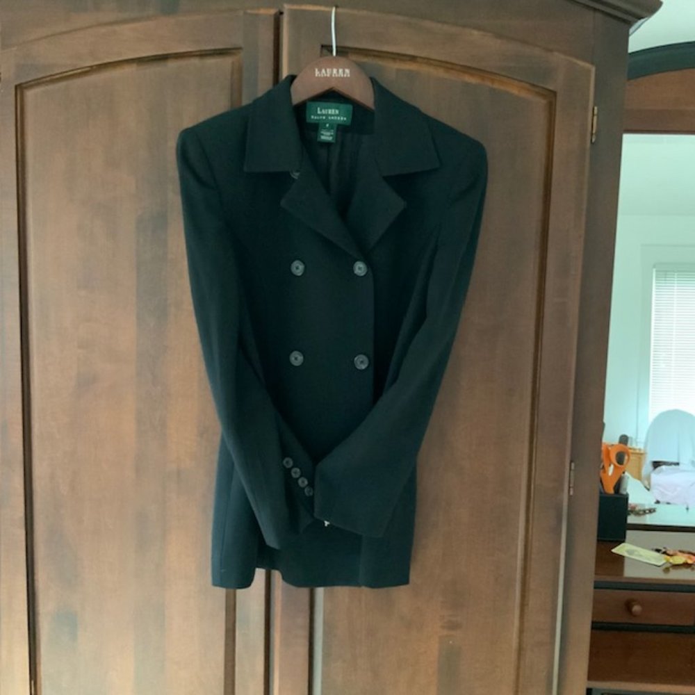 Ralph Lauren Navy Double Breasted Blazer 100% Wool